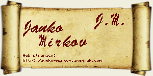 Janko Mirkov vizit kartica